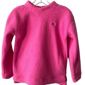 Vineyard Vines Girl's Bright‎ Pink Mock Neck Pullover Fleece in Size L
